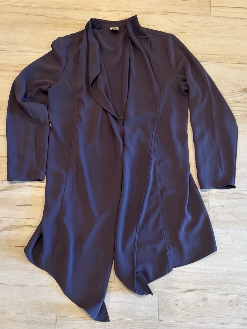 Anne Klein Plum Open Front Draped Cardigan Style Jacket